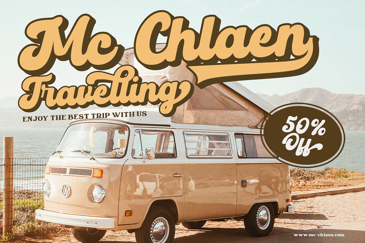 Vintage Round, a Script Font by Vintage Division (Photo 3 of 10)