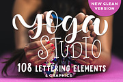 Yoga studio lettering & graphic set, an Object Graphic by Beauty Drops (Thumbnail 1 of 6)