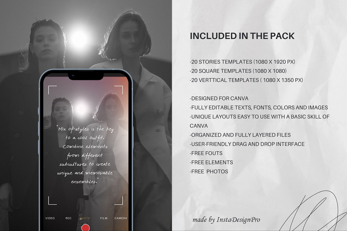 Modern Instagram Templates Canva, a Social Media Template by InstaDesignPro (Photo 5 of 8)