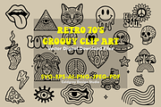 Retro 70s Groovy Clip Art Set, a Pattern Graphic by Coldgrey Design Studio (Thumbnail 2 of 6)