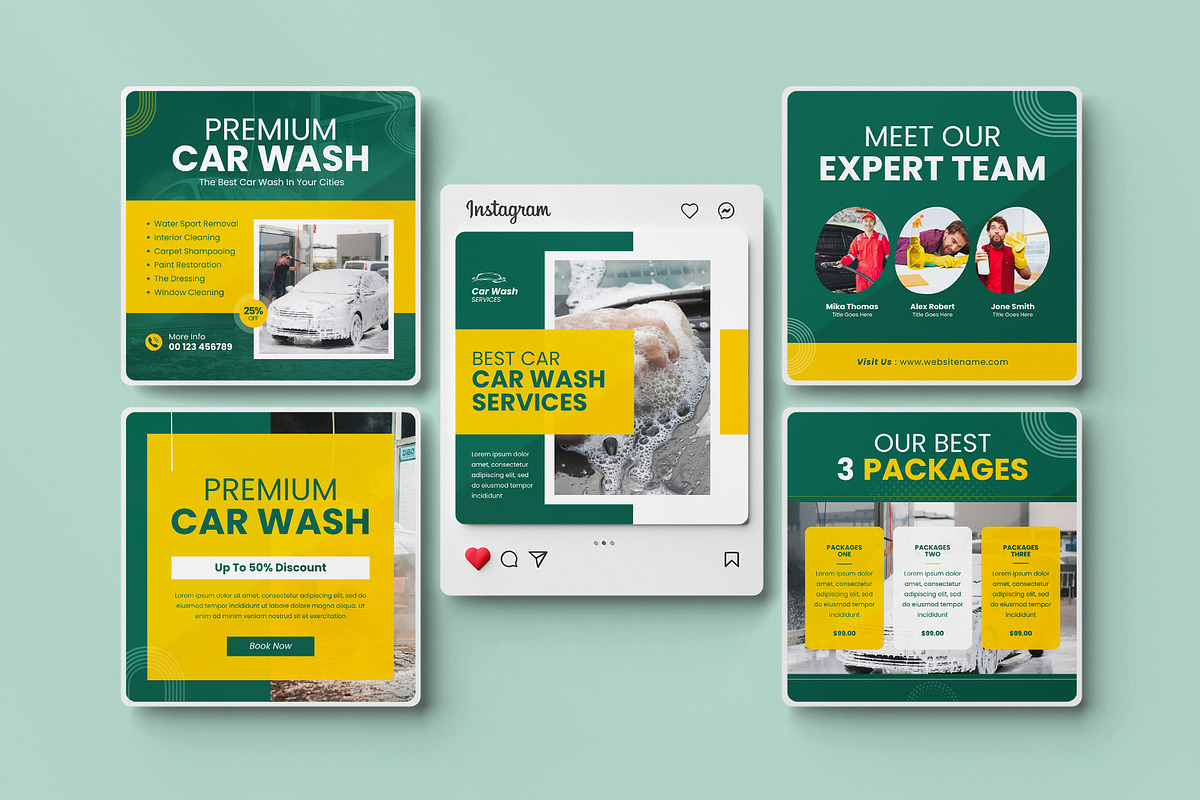 Car Wash Instagram Post Canva, a Social Media Template by Pixelpick (Photo 5 of 5)