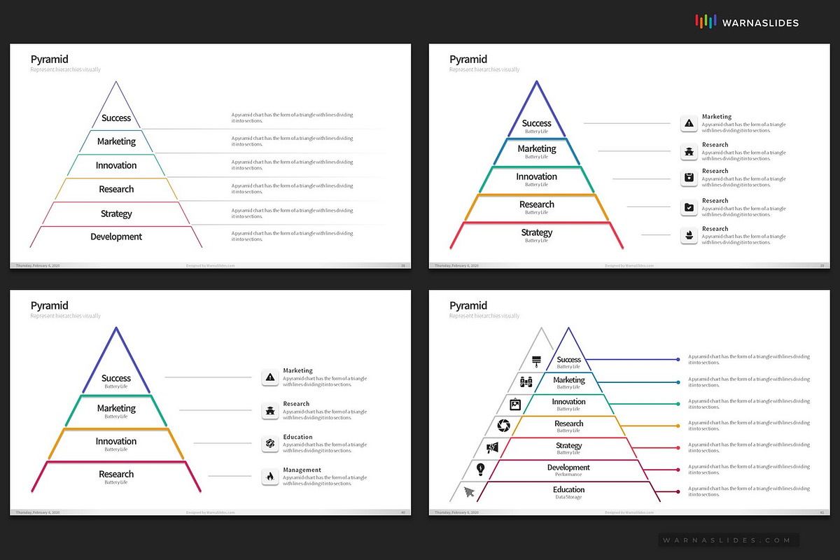 Pyramid Diagram PowerPoint Templates, a Presentation Template by Warna Works (Photo 8 of 23)