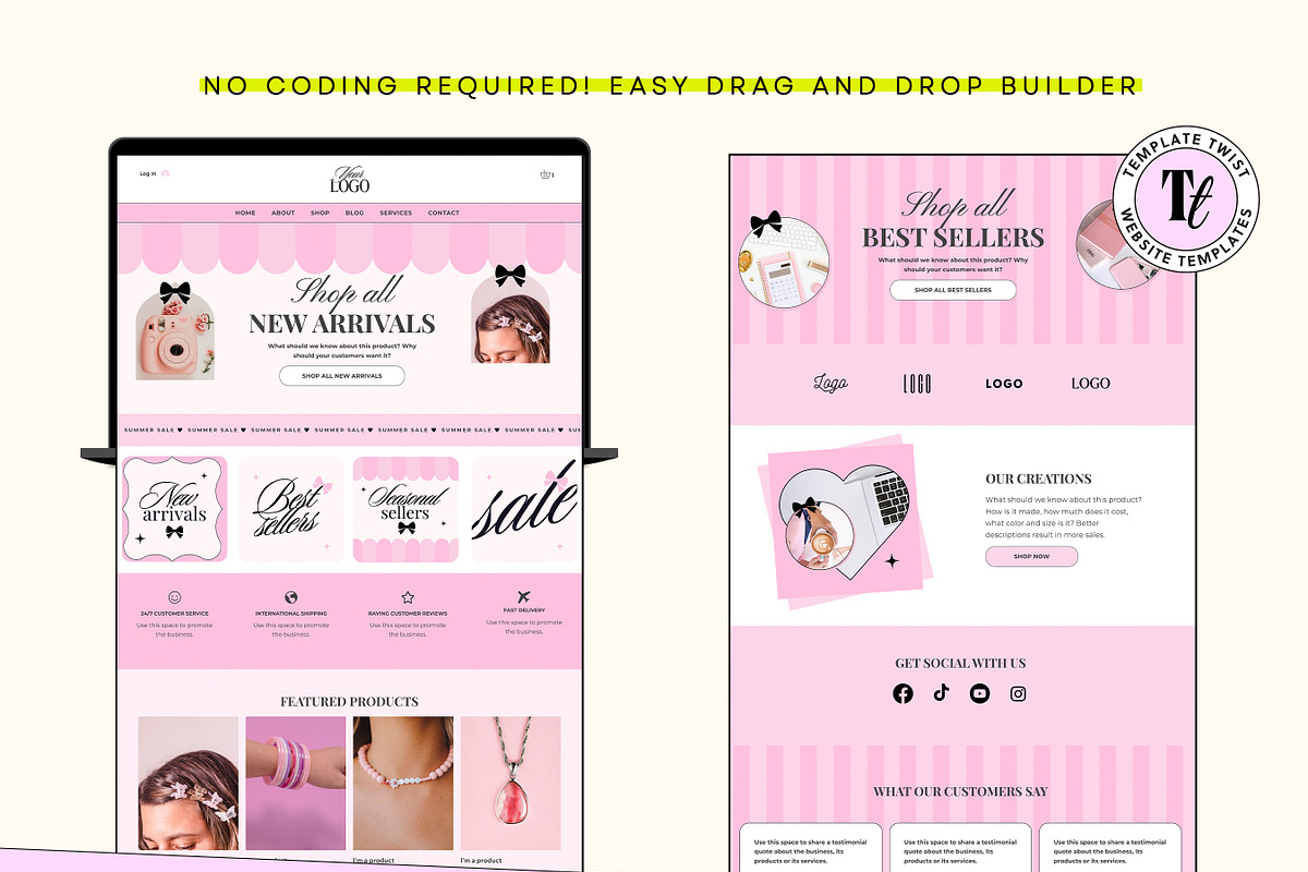 Pink Wix Studio Template, a Wix Template by Template Twist Shop (Photo 7 of 10)