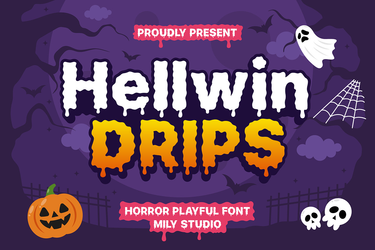 Hellwin Drips - Horror Playful Font, a Font by Mily Studio (Photo 1 of 10)