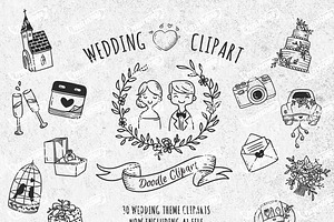 Doodle Wedding Clip Art