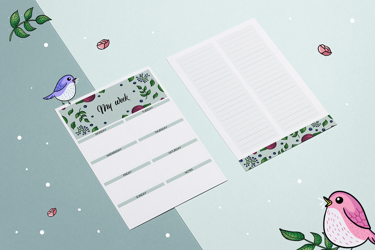 Cute illustrated planner set, a Stationery Template by Pixel Charm Studio (Photo 6 of 6)
