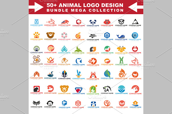 Big set animal logo creative Bundel preview 2