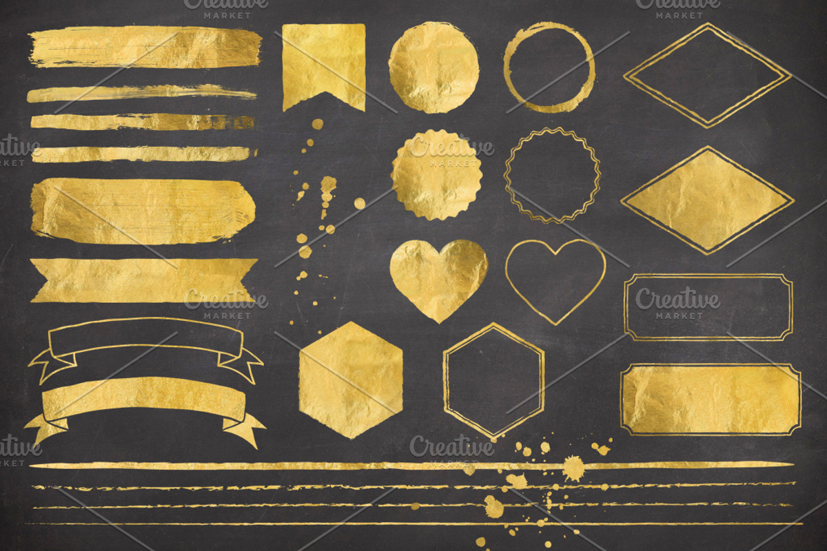 Gold Foil Design Elements & Vectors, an Object Graphic by Summit Avenue (Photo 2 of 5)