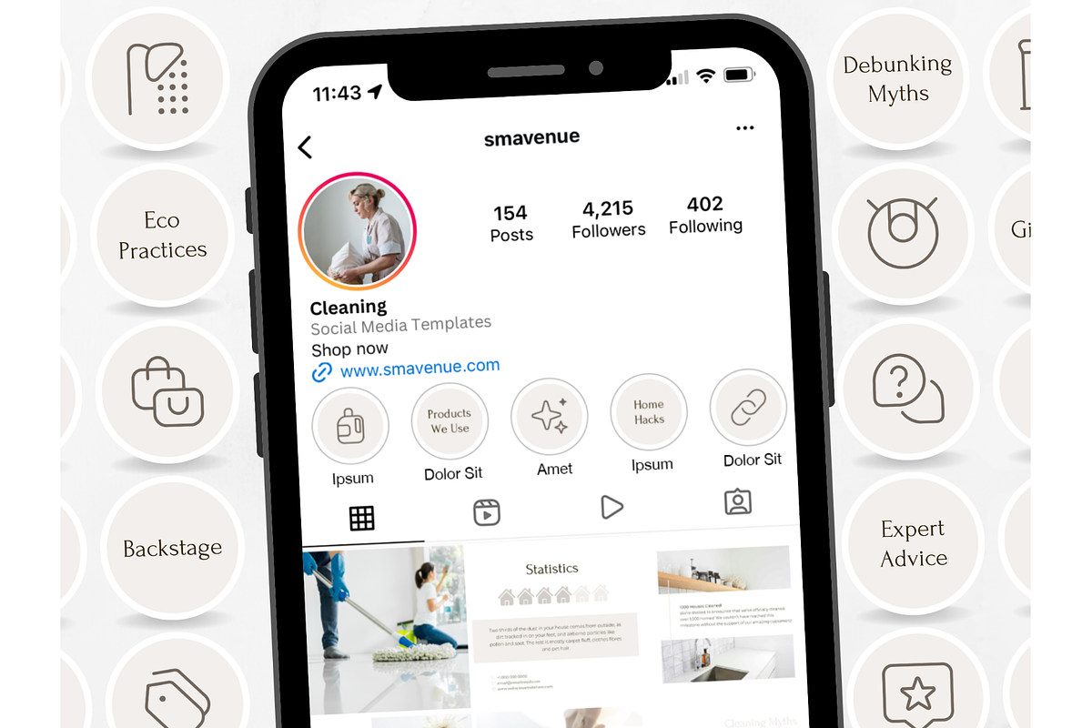 100 Cleaning Story Highlight Covers, a Social Media Template by PatternLab. (Photo 7 of 9)