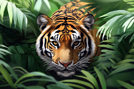 Eye-level closeup of a majestic tige, an Animal Photo by Pixeness
