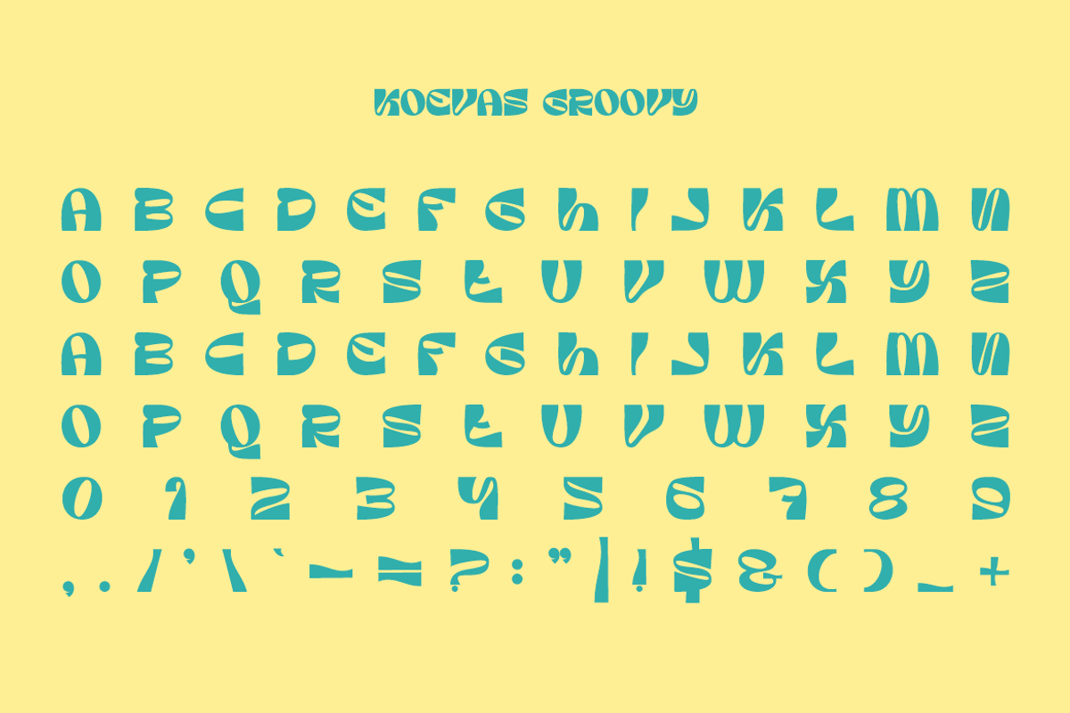 Koevas Groovy - Retro Font, a Sans Serif Font by Iqsiart Studio (Photo 7 of 8)