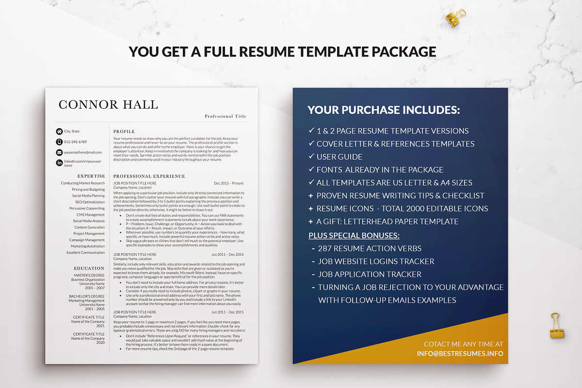 Professional Resume Page Simple CV, a Resume Template by BestResumes.Co (Photo 9 of 9)