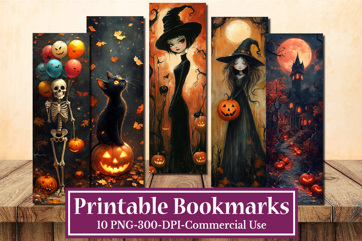 Halloween Printable Bookmarks, an Illustration by Rose Art (Photo 1 of 2)