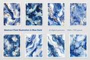 Abstract Fluid Illustration in Blue, a Decorative Illustration by Housui Patterns (Thumbnail 3 of 9)