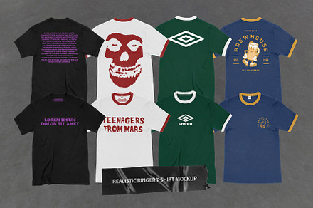 Realistic Ringer T-shirt Mockup, a Shirt Mockup by Uncentrifuged Pressure