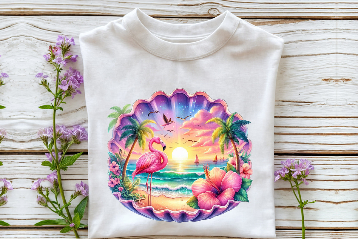 Tropical Sunset Flamingo Clipart, an Illustration by Rose Art (Photo 4 of 7)