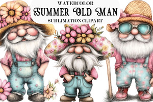 Whimsical Summer Old Man Clipart, a Seasonal Illustration by Designking