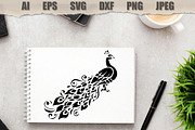 Stencil Peacock, a Decorative Illustration by MARYCRAFTIRIA (Thumbnail 2 of 3)
