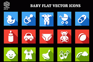 Baby Flat Vector Icons