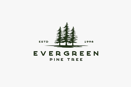 Woodland, Evergreen, Pine Tree Logo, a Branding & Logo Template by Weasley99Store