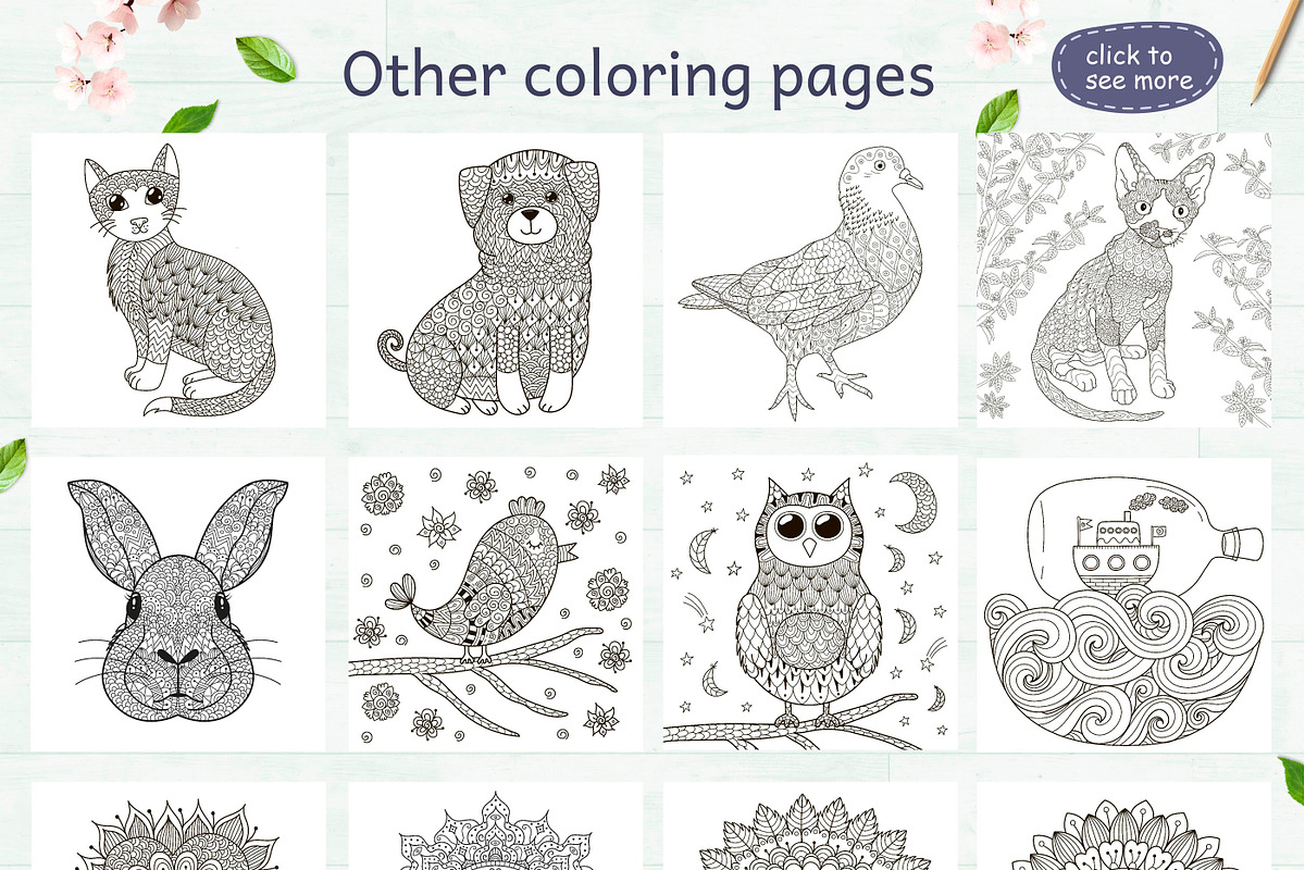 Coloring Pages Big Collection, an Animal Illustration by Gulnara Sabirova (Photo 7 of 7)