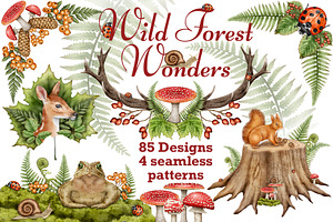 Forest Wonders Watercolor clipart