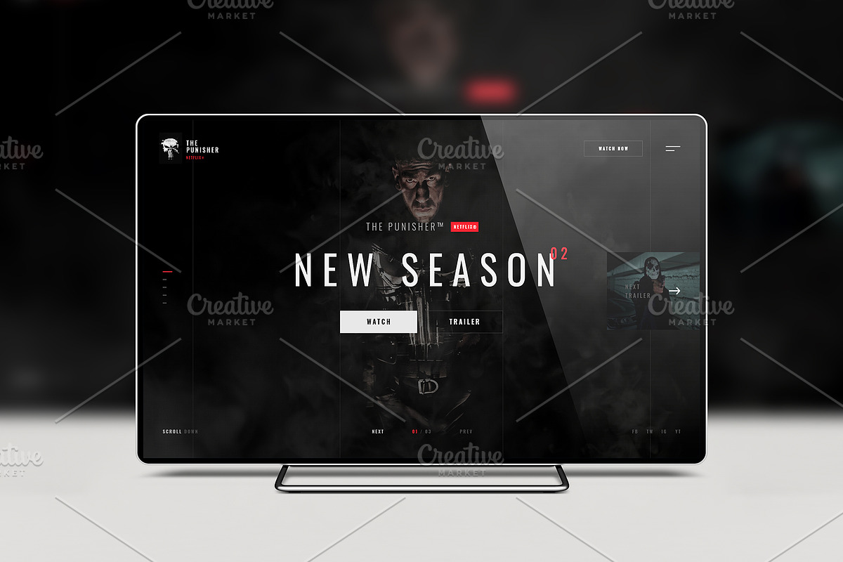 4k (Ultra HD) TV Mockup, a Product Mockup by Design by Mirko (Photo 2 of 6)