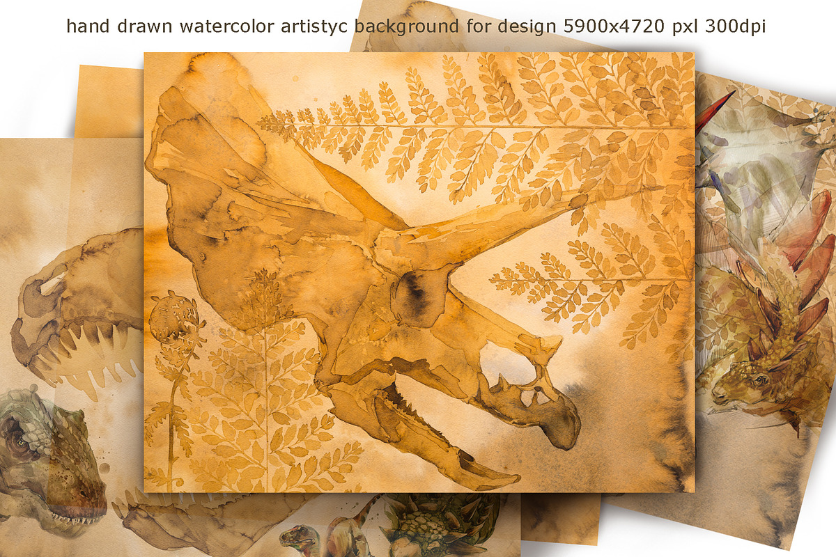 Watercolor Dinosaur Collection, an Animal Illustration by FineArt (Photo 10 of 19)