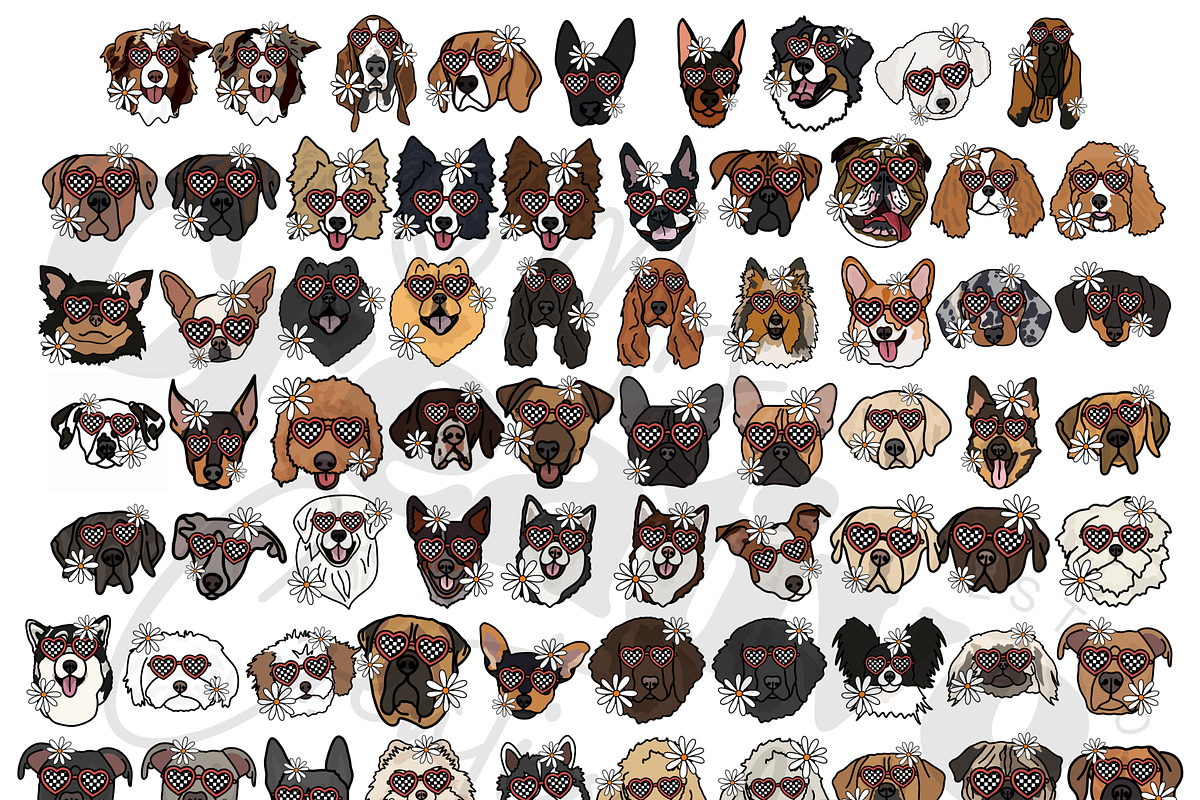Retro Dog Breed Clipart Bundle, a Graphic by Mrs. Creative Creations (Photo 1 of 7)