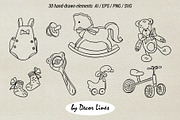 Baby Bows Shower, a Decorative Illustration by Decor Lines (Thumbnail 4 of 16)