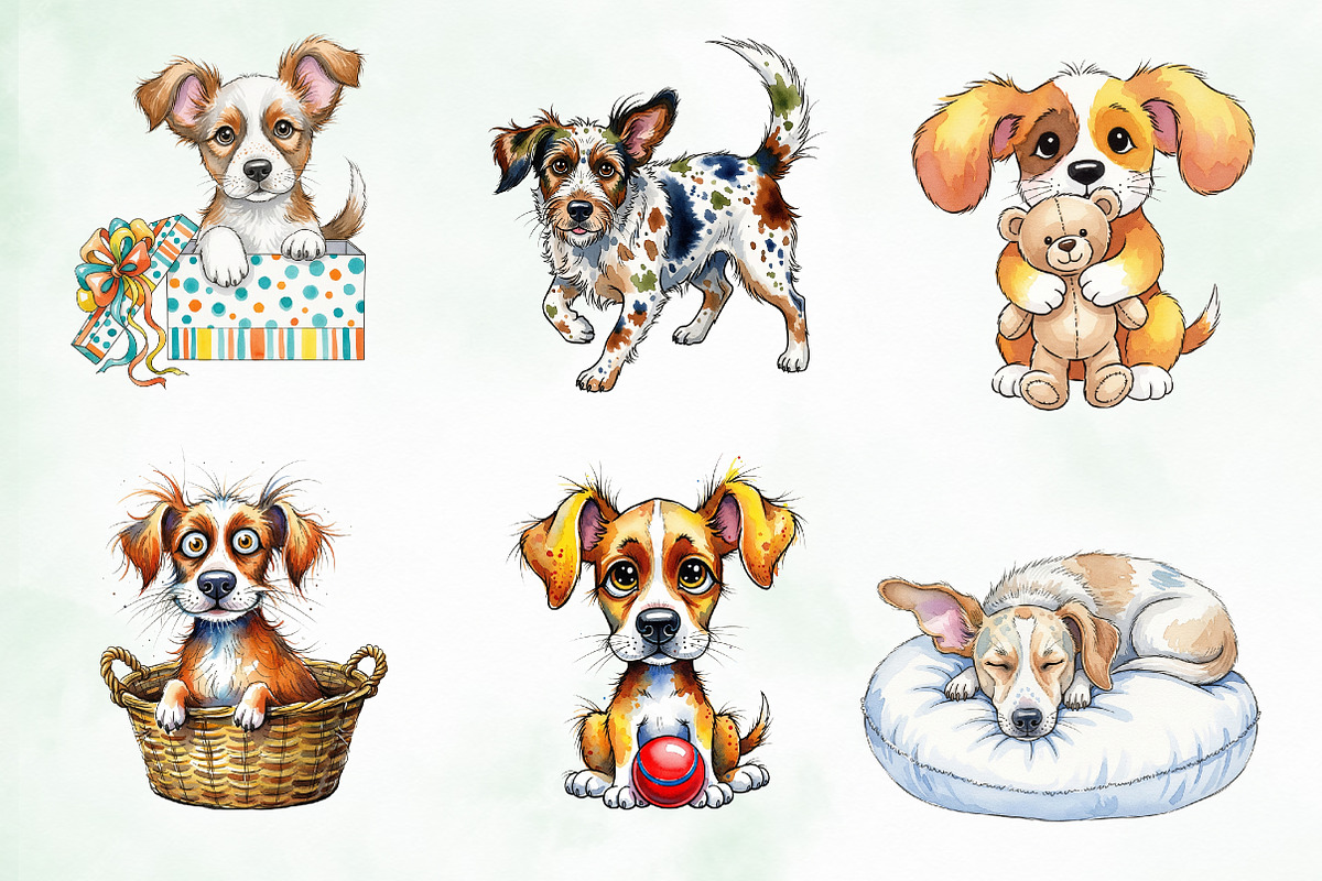 Quirky Dogs Sublimation Clipart, an Illustration by Creative Art (Photo 9 of 10)