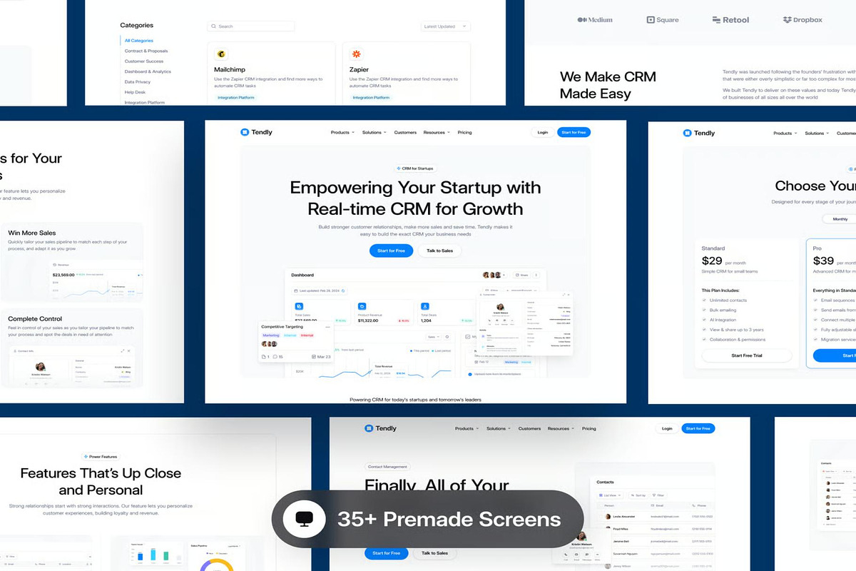 Tendly CRM - Website Template UI Kit, an UI Kit Template by Lumina_ui_ux202 (Photo 5 of 8)