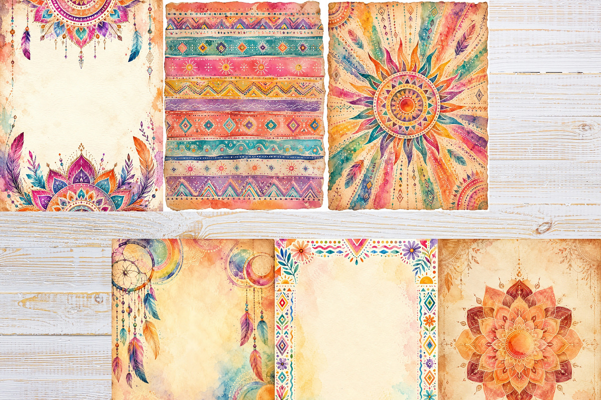 Hippie Junk Journal Pages, a Background Graphic by LA Design (Photo 2 of 10)