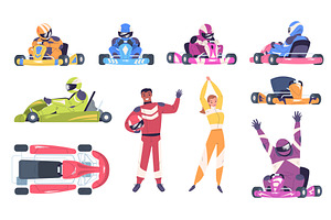 Kart racers. Go-karts drivers team, a Sport Illustration by Stock-Smart-Start