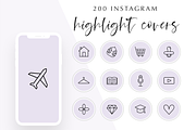 200 Instagram Story Highlight Covers, a Social Media Template by Blog&Glow (Thumbnail 1 of 4)