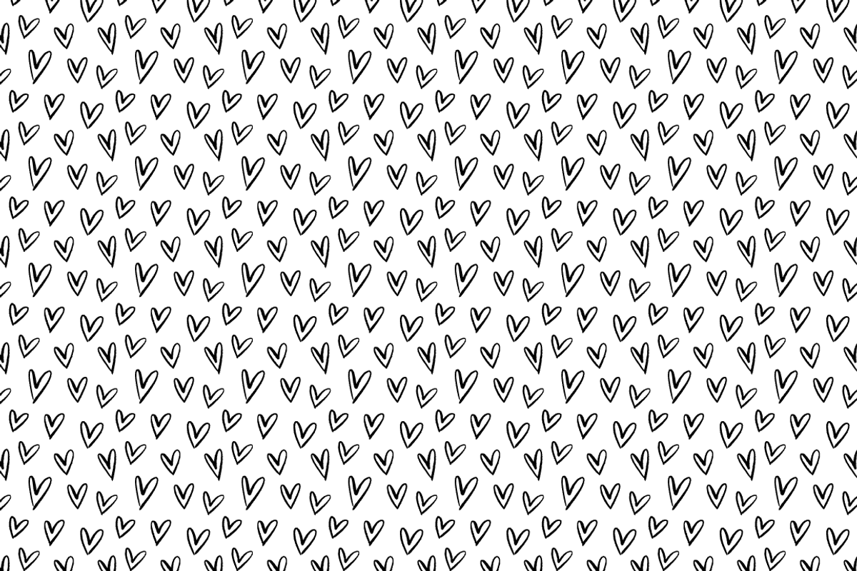 Black & White Hearts Vector Pattern, a Pattern Graphic by k.becca