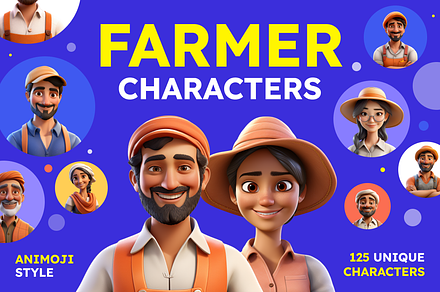 125 Characters Farmer  - Animoji, a Characters & Person 3D Model by Digital Blood