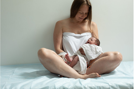 Woman with new born baby have a rest, a Person Photo by oksix