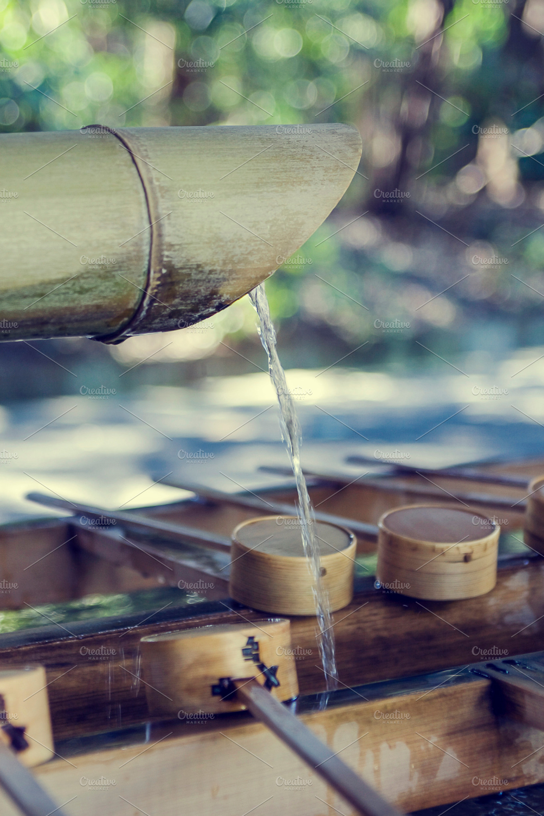 Bamboo water sink at Shinto shrine