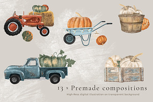 Pumpkin Harvest Illustration Set