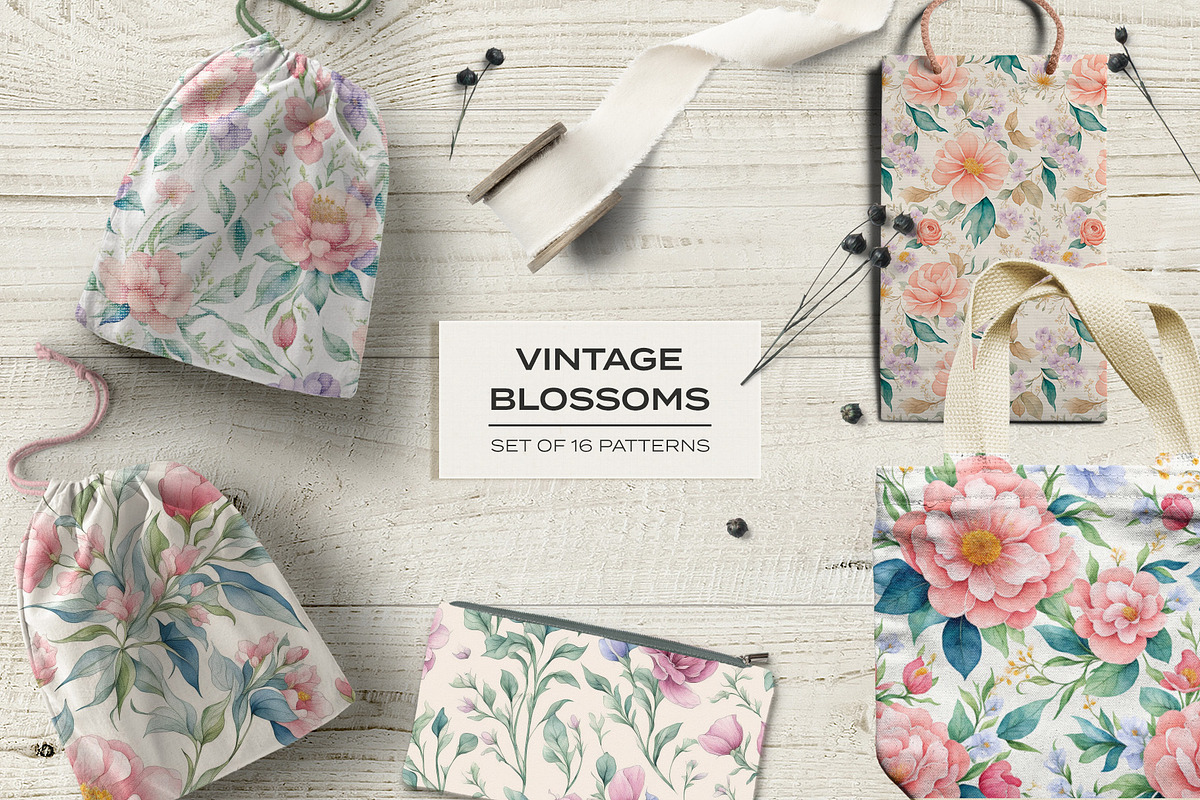 Vintage Blossoms - Floral Patterns, a Pattern Graphic by LuOtero (Photo 4 of 6)