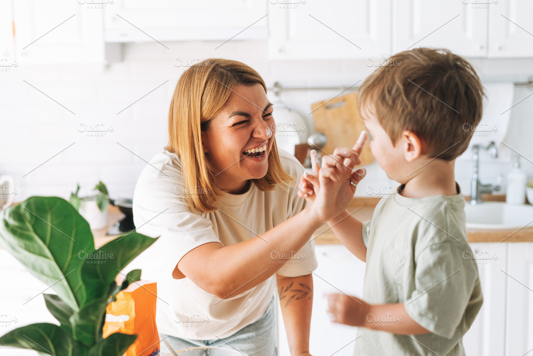 Happy family cooking breakfast, a Person Photo by Galina_Zhigalova