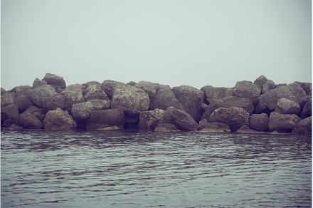 Foggy Beach Landscape