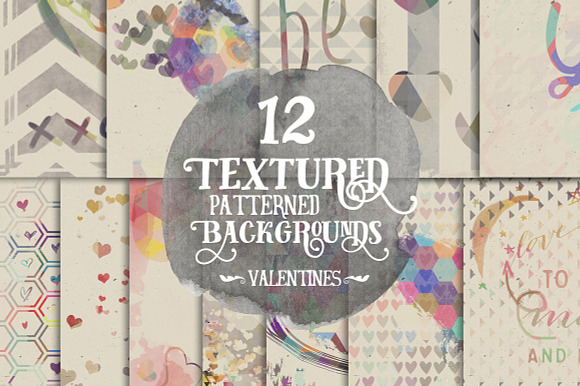 Textured Valentines Digital Papers preview 6