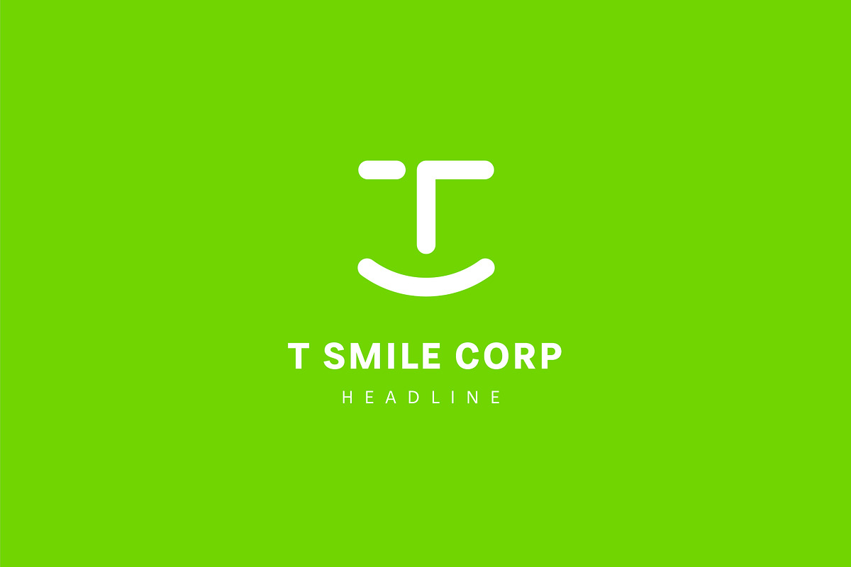 T smile logo template., a Branding & Logo Template by Anton Akhmatov (Photo 3 of 3)