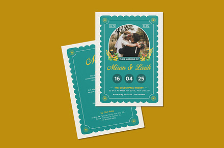 Rolle Wedding Invitation Template, an Invitation Template by iDoodle Studio