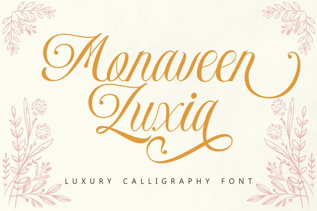 Monaveen Luxia - Luxury Calligraphy, a Script Font by PutraCetol Studio (Photo 1 of 12)