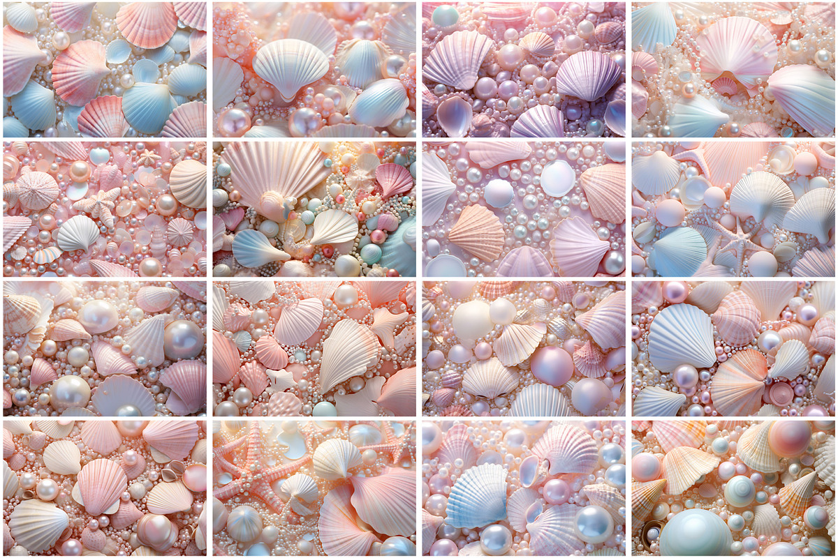 Pastel Pearls and Seashell Backgroud, a Texture Graphic by Forhadx5 (Photo 2 of 4)