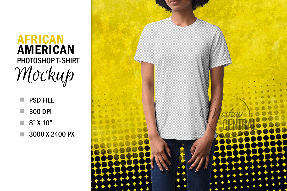 African American T-Shirt Mockup PSD, a Shirt Mockup by HaywireMedia & Mockups (Photo 3 of 3)