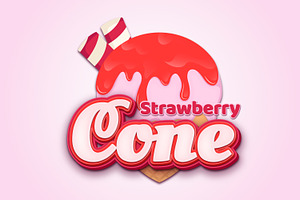 Strawberry Ice Cream Cone